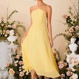 Shein Yellow Backless Dress